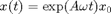 $x(t)=\exp(A\omega t)x_0$